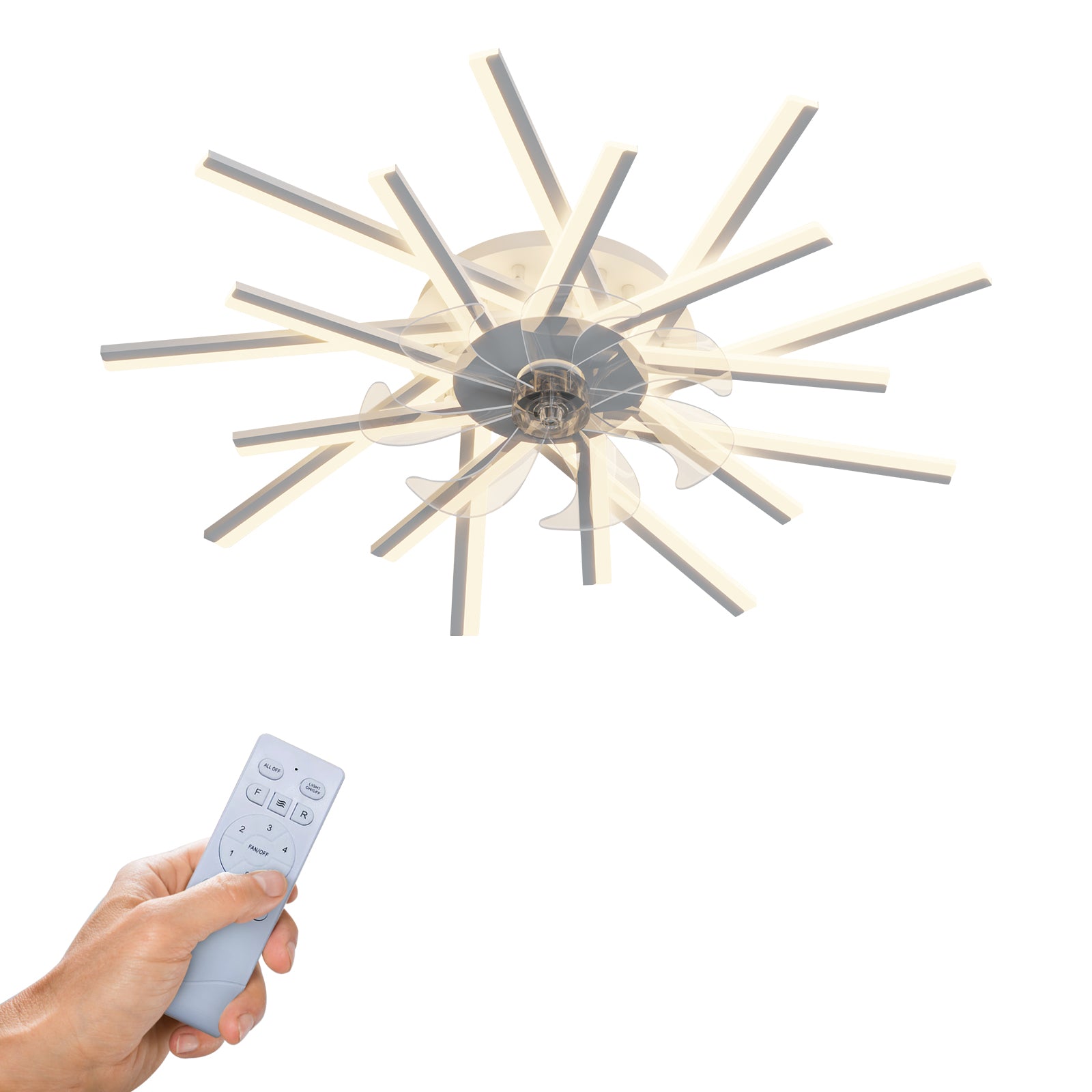 REYDELUZ 36.2" Modern LED Ceiling Fan with Lights.