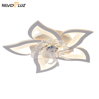 REYDELUZ 20" Modern Low Profile Flower Ceiling Fan with Lights.