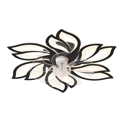 REYDELUZ 25" Modern Low Profile Flower Ceiling Fan with Lights.