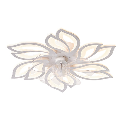 REYDELUZ 25" Modern Low Profile Flower Ceiling Fan with Lights.