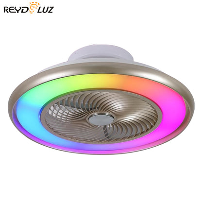 REYDELUZ 22" Gold Ceiling Fan  with RGB Lights