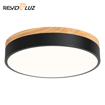 REYDELUZ 11.8" Dimmable Wood Modern Ceiling Light