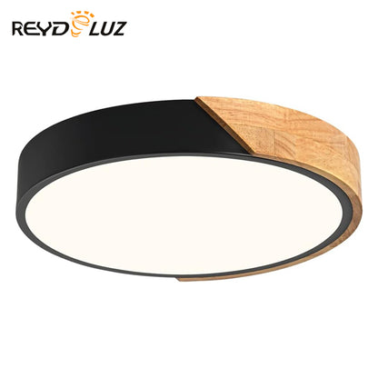 REYDELUZ 11.8" Minimalist Wood Modern Ceiling Light