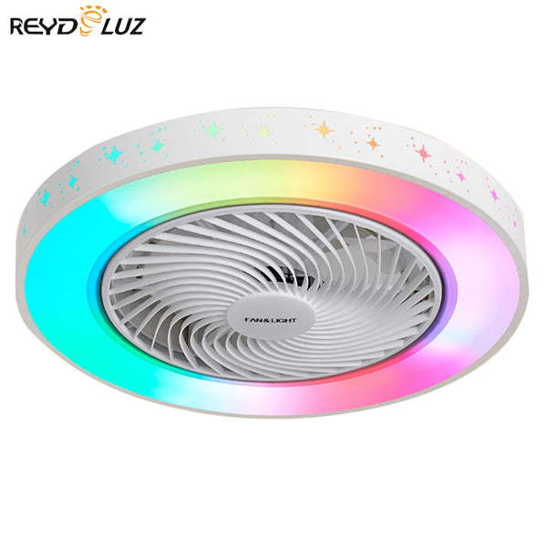 REYDELUZ 19.69" Ceiling Fan with RGB Lights