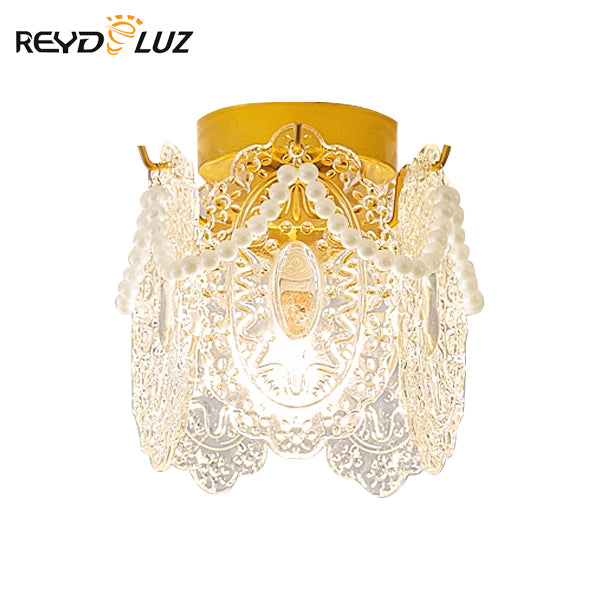 REYDELUZ 20" Modern Crystal With Pearl Hallway Light