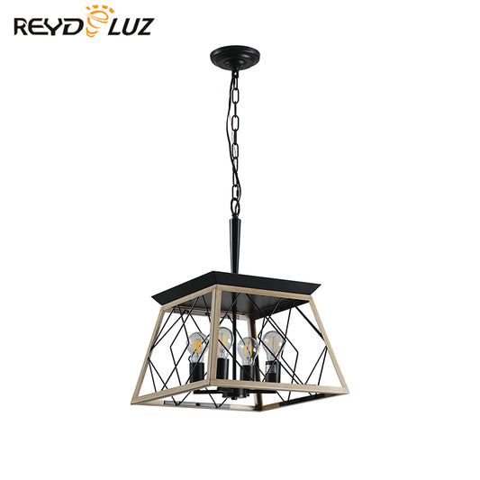 REYDELUZ 15" Farmhouse Chandeliers For Oak