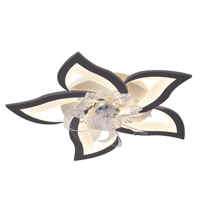 REYDELUZ 20" Modern Low Profile Flower Ceiling Fan with Lights.