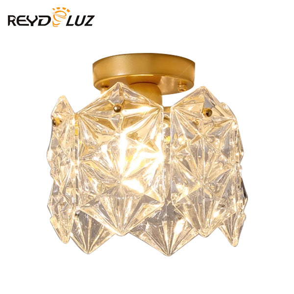 REYDELUZ 20" Glass Gold Hallway Light