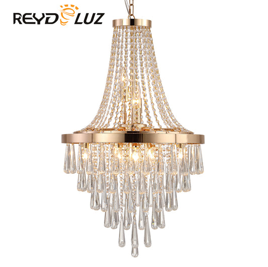 REYDELUZ 19.7" Gold Luxury Crystal Chandeliers