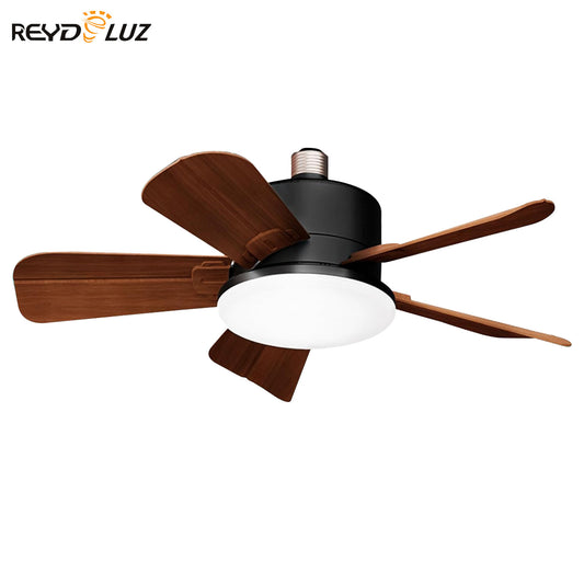 REYDELUZ 17" Socket Ceiling Fans Light with Remote for E26 Bulb