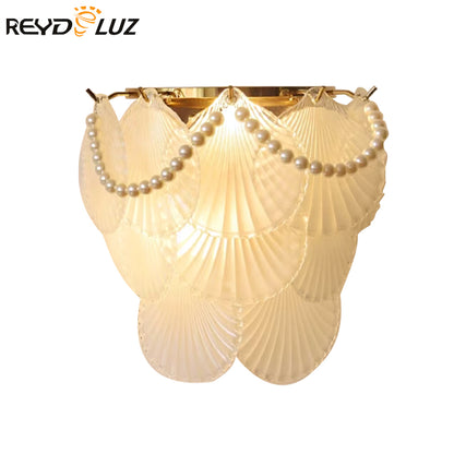 REYDELUZ 31" Modern Sea Shell Wall Lamp