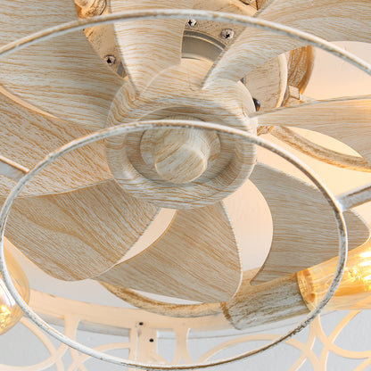 REYDELUZ 20" Caged Ceiling Fan with Light.