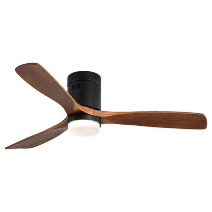 REYDELUZ 52" Wooden Ceiling Fan with 18W Led Light.