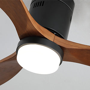 REYDELUZ 52" Wooden Ceiling Fan with 18W Led Light.