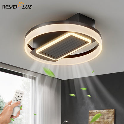 REYDELUZ 19.7" Low Profile Bladeless Ceiling Fan.