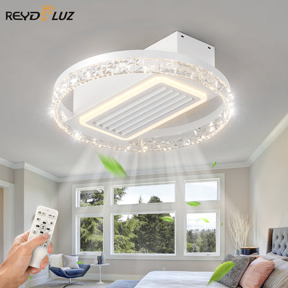 REYDELUZ 19.7" Low Profile Bladeless Ceiling Fan.