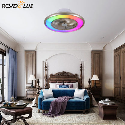 REYDELUZ 22" Gold Ceiling Fan  with RGB Lights