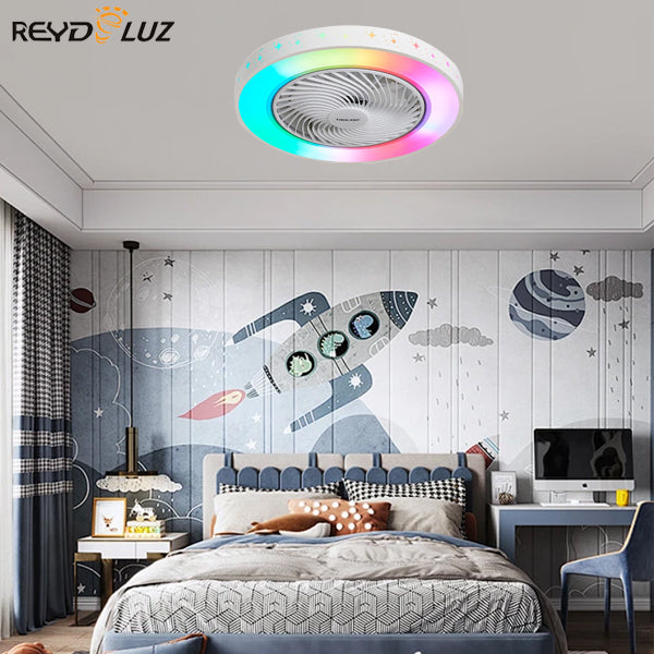 REYDELUZ 19.69" Ceiling Fan with RGB Lights