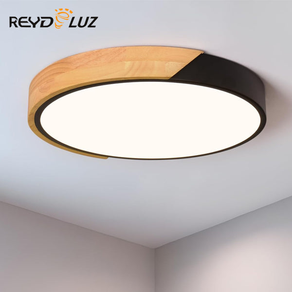 REYDELUZ 11.8" Minimalist Wood Modern Ceiling Light