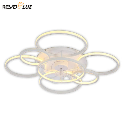 REYDELUZ 41" Ceiling Fans with Lights, Flush Mount Celing Fan with Led Light and Remote