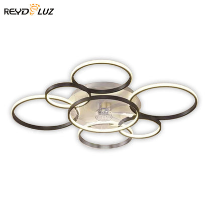 REYDELUZ 41" Ceiling Fans with Lights, Flush Mount Celing Fan with Led Light and Remote