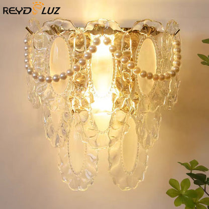 REYDELUZ 31" Vintage Light Luxury Crystals Wall Lamp