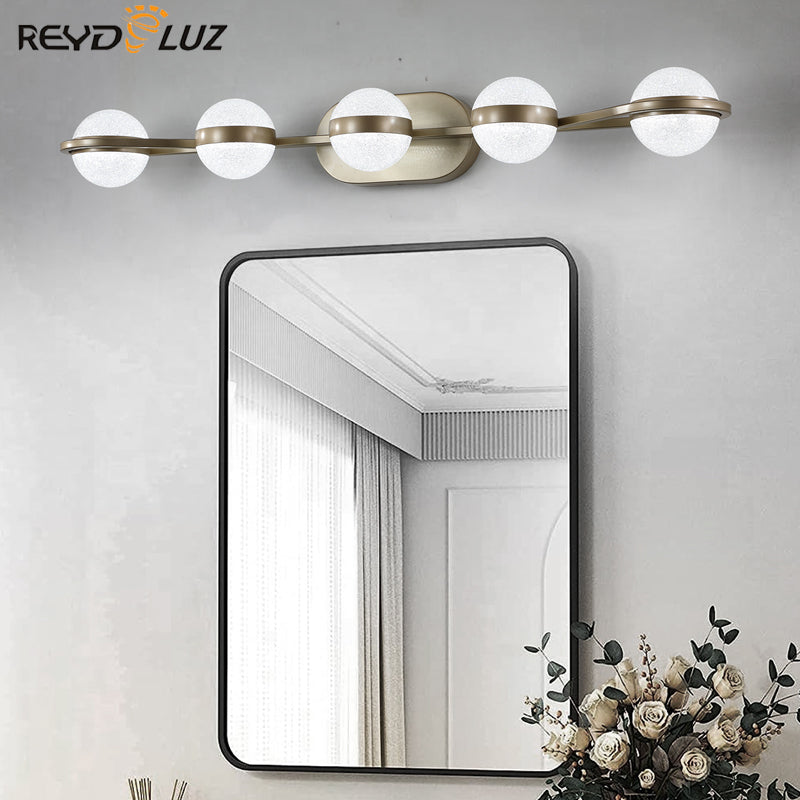 REYDELUZ 28.35" Modern Minimalist Gold Bath Lighting