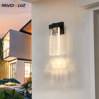 REYDELUZ 3.5"  Outdoor Transparent LED Crystal Wall Lamp Supports multiple types of light bulbs