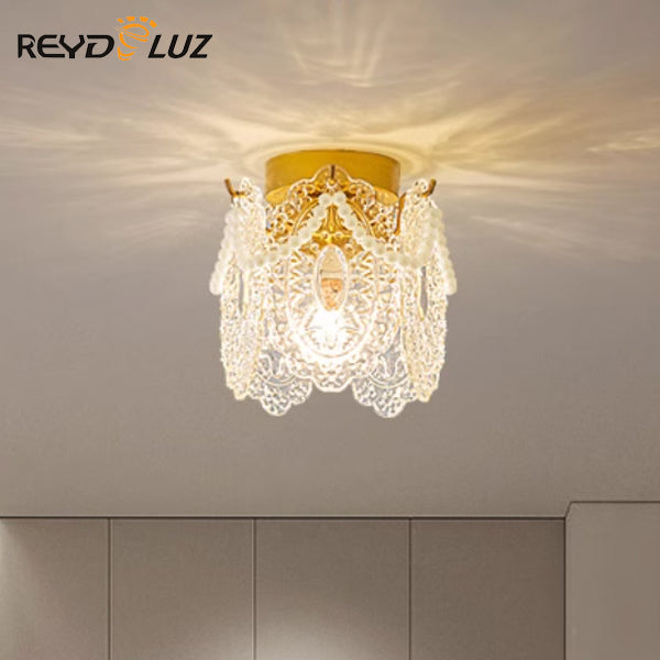 REYDELUZ 20" Modern Crystal With Pearl Hallway Light