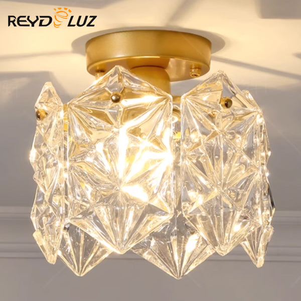 REYDELUZ 20" Glass Gold Hallway Light