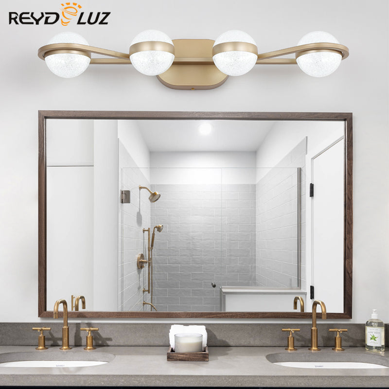 REYDELUZ 28.35" Modern Minimalist Gold Bath Lighting