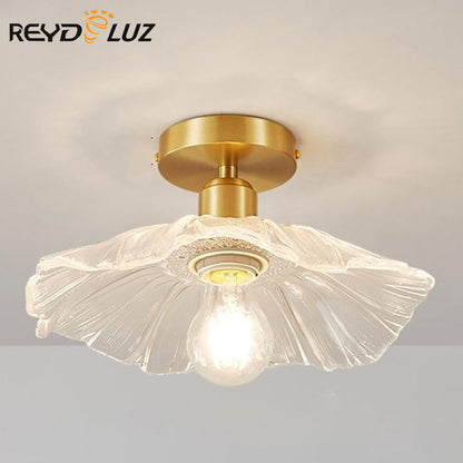 REYDELUZ 28" Gold Glass Hallway Light