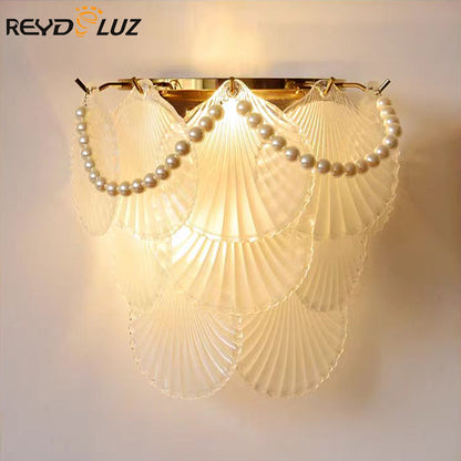 REYDELUZ 31" Modern Sea Shell Wall Lamp