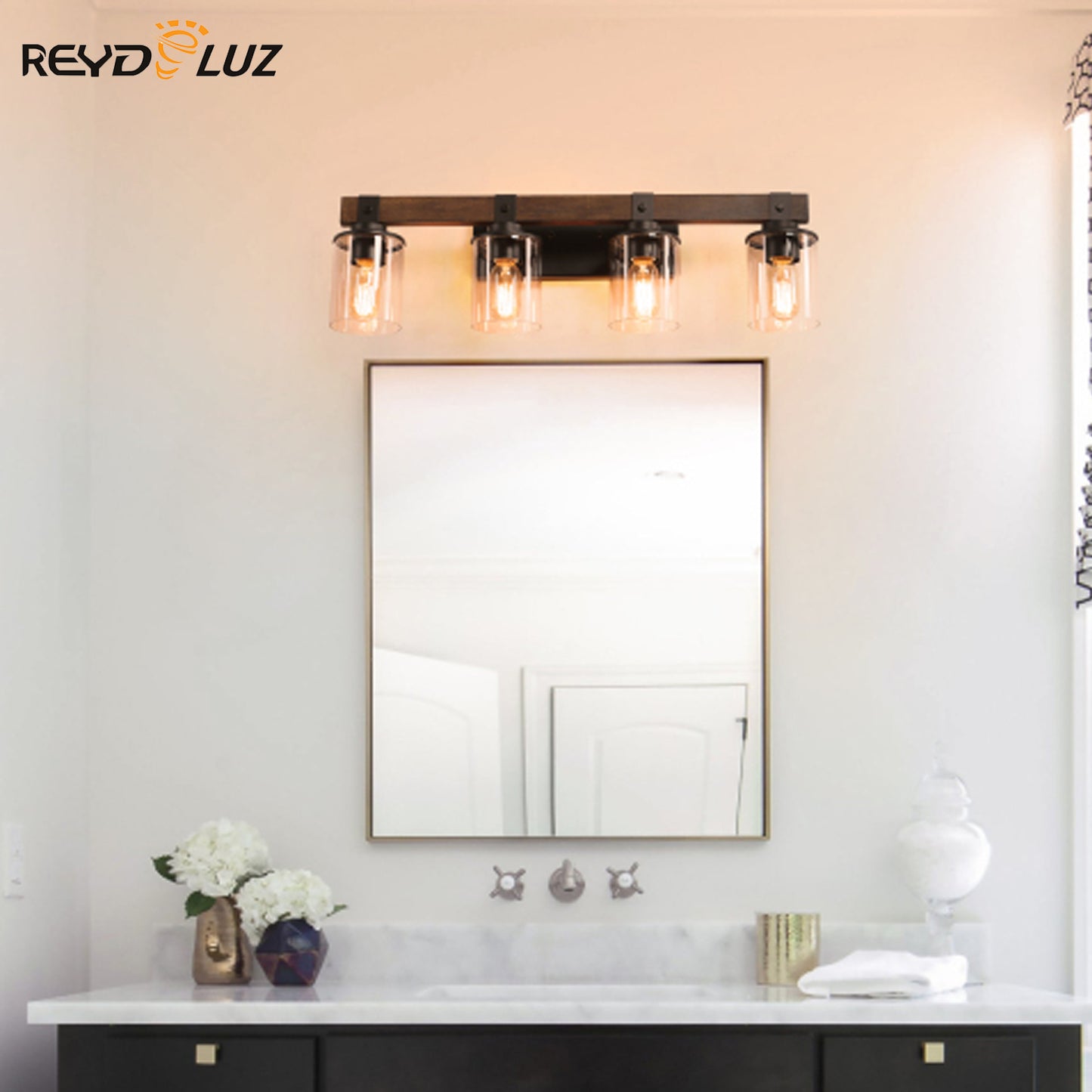 REYDELUZ 3-Lights Farmhouse Vanity Lights