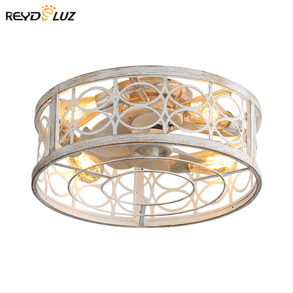 REYDELUZ 20" Caged Ceiling Fan with Light.