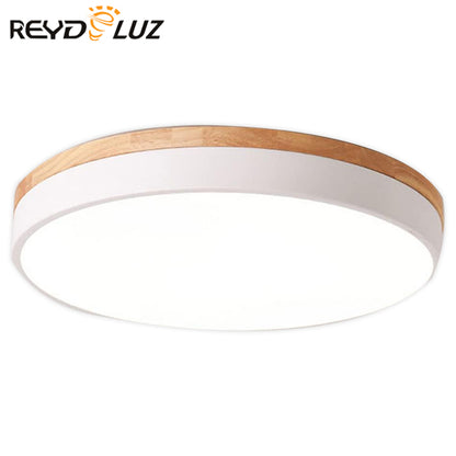 REYDELUZ 11.8" Dimmable Wood Modern Ceiling Light