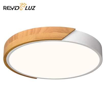 REYDELUZ 11.8" Minimalist Wood Modern Ceiling Light