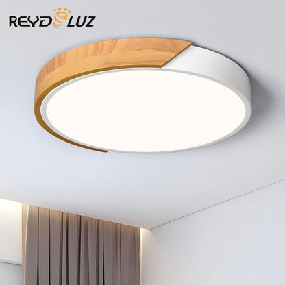 REYDELUZ 11.8" Minimalist Wood Modern Ceiling Light