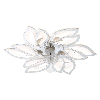 REYDELUZ 25" Modern Low Profile Flower Ceiling Fan with Lights.