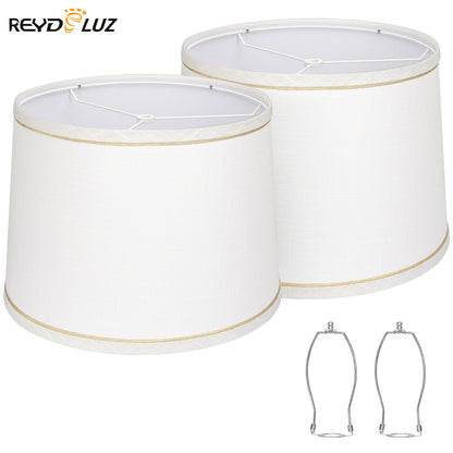 REYDELUZ 2-Pack Lamp shades, Natural Linen Hand Crafted.