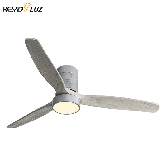 REYDELUZ 52'' Indoor Flush Mount Ceiling Fan Blades Remote Control