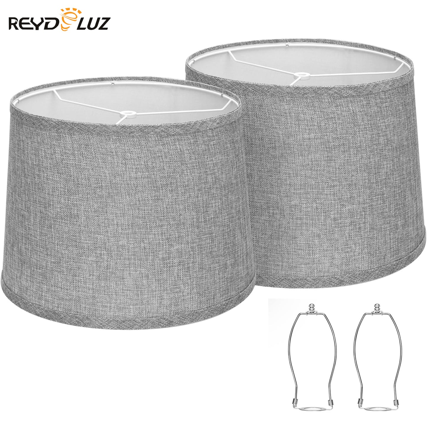 REYDELUZ 2-Pack Lamp shades, Natural Linen Hand Crafted.