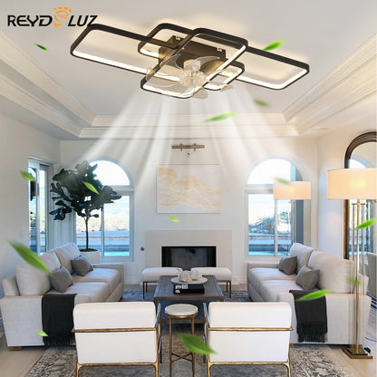 REYDELUZ 41'' Ceiling Fan with Lights Remote Control Dimmable LED