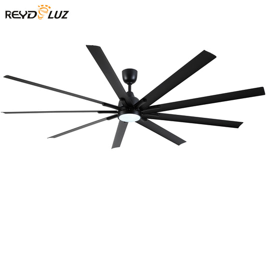 REYDELUZ 84'' Super Large Black Ceiling Fan with Remote Control