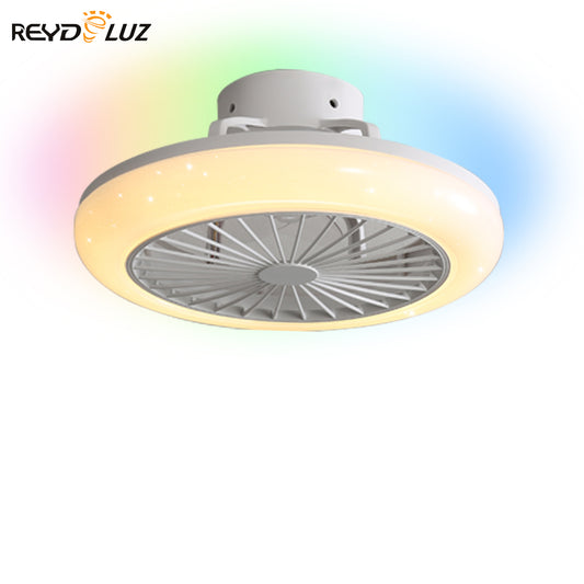 REYDELUZ 18" Smart RGB Ceiling Fan with Alexa/Google/APP.