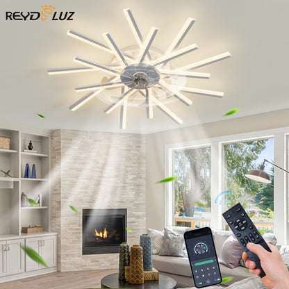 REYDELUZ 36.2" Modern LED Ceiling Fan with Lights.