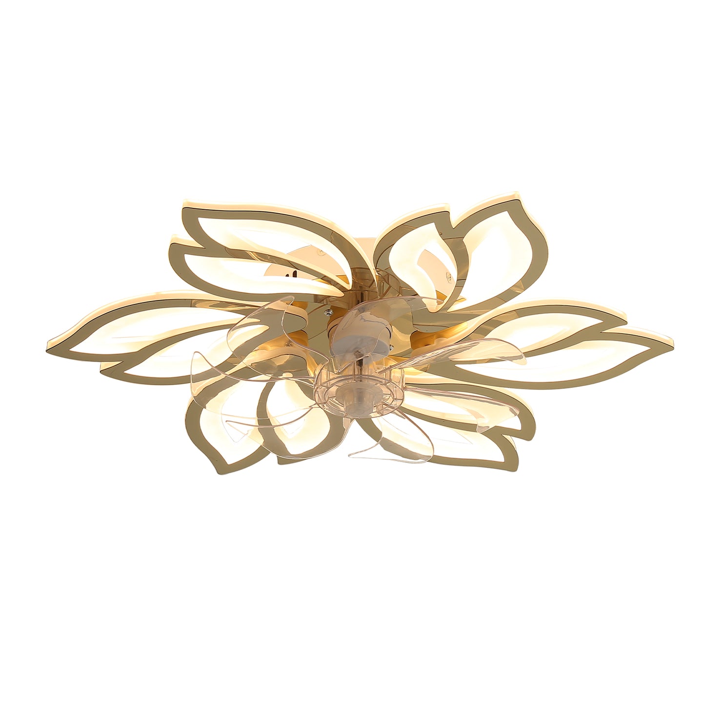 REYDELUZ 25" Modern Low Profile Flower Ceiling Fan with Lights.