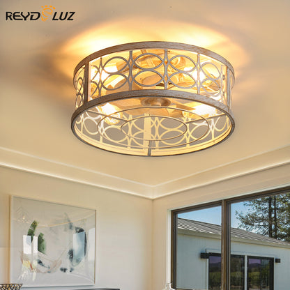 REYDELUZ 20" Caged Ceiling Fan with Light.