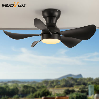 REYDELUZ 30" Ceiling Fan with Lights for 5 Blades Modern Ceiling Fans for Indoor.