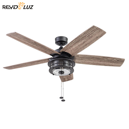 REYDELUZ 52" Nautical & Coastal Ceiling Fan with LED Light.